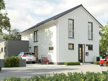 Einfamilienhaus-Aura-125-Kubus-Putz-Strassenansicht